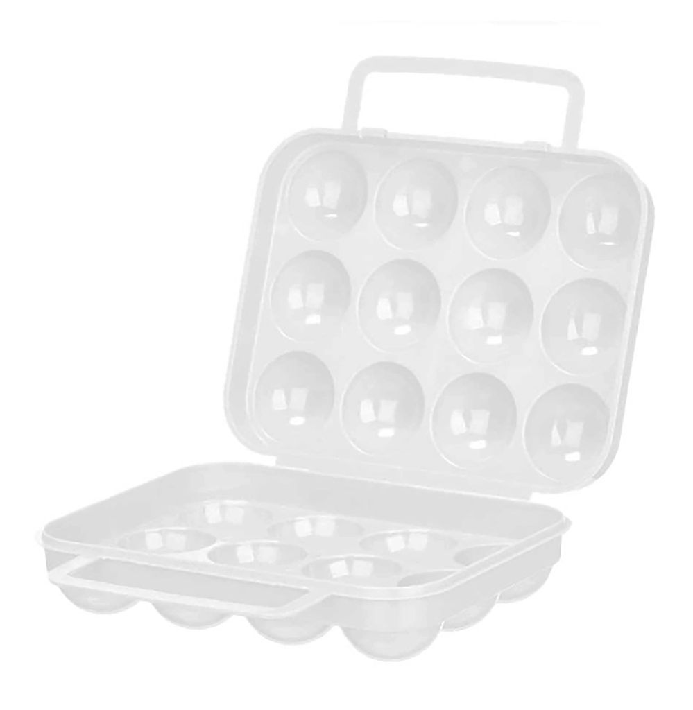 EIERBOX für 12 Eier Weiß mit Griff Eierdose Produktbild 