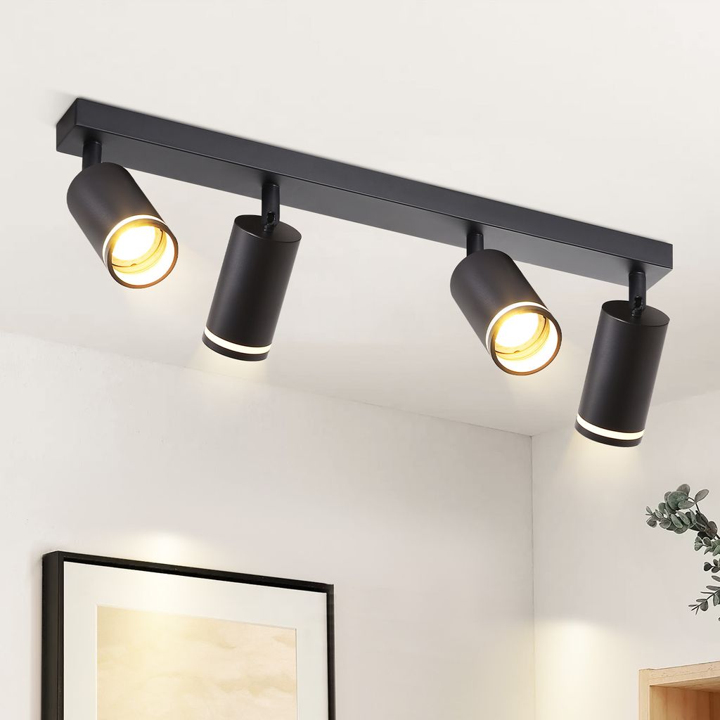 ZMH LED Deckenleuchte Schwarz Deckenstrahler: 4 Flammig Produktbild 