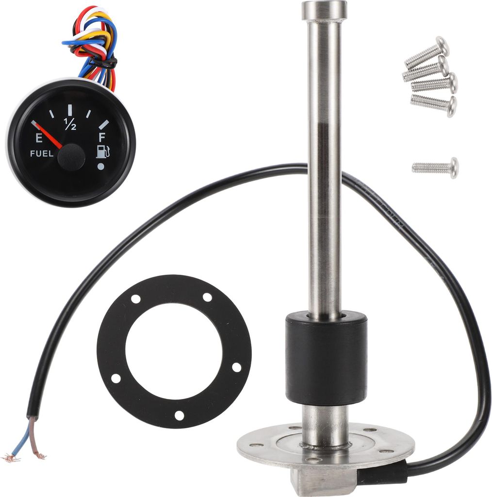 Kraftstoff-Sendeinheit und Messgerätesatz 180mm Länge Boot Kraftstoff-Sendeinheit Marine Kraftstoff-Sender Einheit Metall Schwarz Silber Ton 1 Sa...