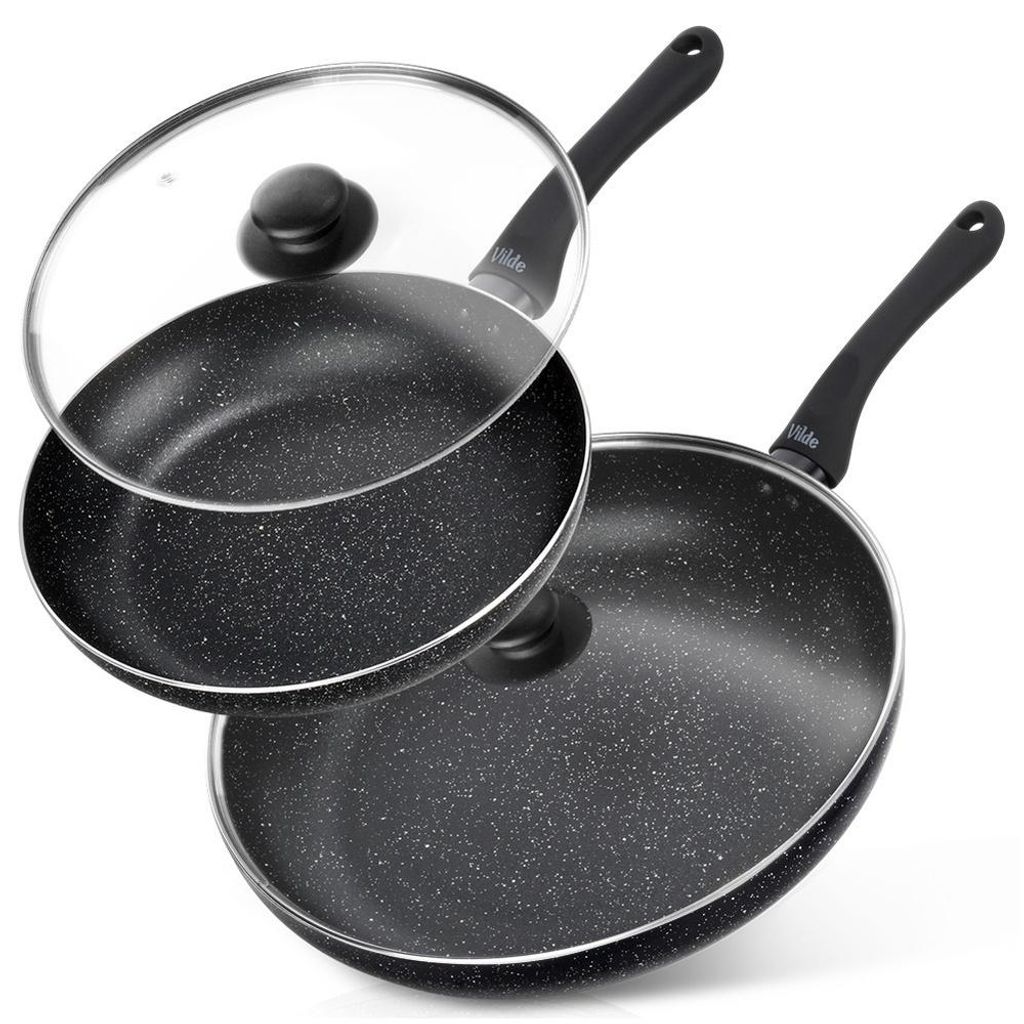 Vilde | Poêles 2 pcs avec couvercles en verre - Ø 24/32 cm Image du produit 