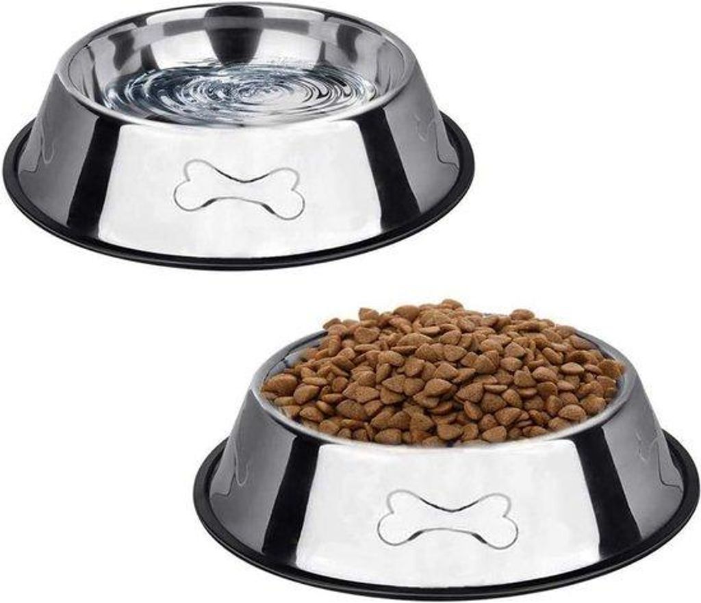 Hunde-Futterbaket, rohstoffreier Hunde-Futterbaket, Set aus 2 mit Anti-Slip-Kautschukring, geeignet für kleine Hunde und Katzen, jedes Hunde-Futte...