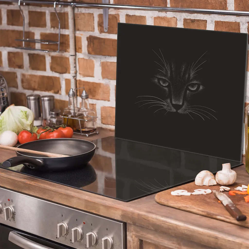 Piastre Di Copertura Per Fornelli 2 Pezzi 30x52 Vetro Di Copertura Per Piano Cottura In Ceramica Anime Nero  S2 442249177