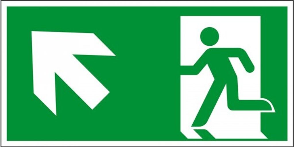 Dreifke® Schild I Rettungszeichen Rettungsweg links Produktbild 