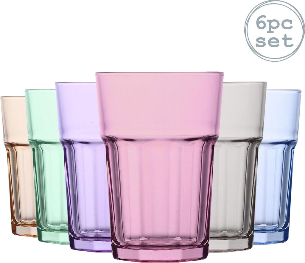 LAV Aras Highball Cocktail Tumbler Glasses - 365ml - Bunte - Packung mit 6