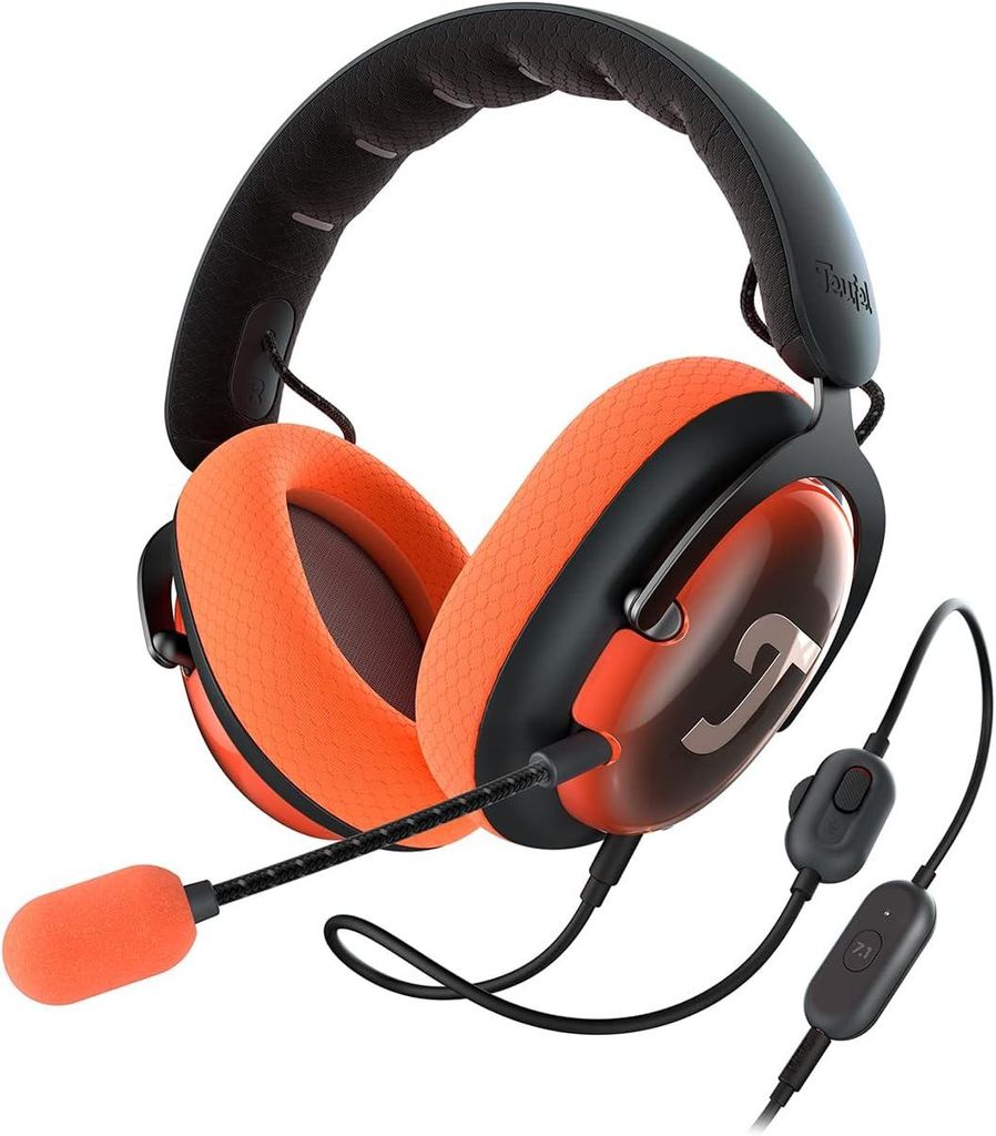 Gaming Kopfhörer mit 7.1 USB-Soundkarte, DTS Headphone:X 2.0 Surround Sound,Einstellbarer Mikrofonarm mit HD-Kondensator-Mikrofon PC, Bequeme Pas...