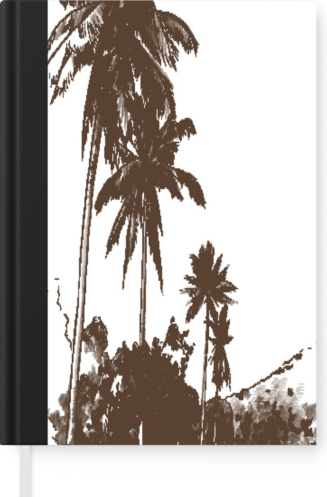 MuchoWow Notizbuch Tagebuch Haushaltsbuch Notebook A5 Palme - Himmel - Berg - Notizblock - Notizheft - Notebook - Schreibblock - Papier
