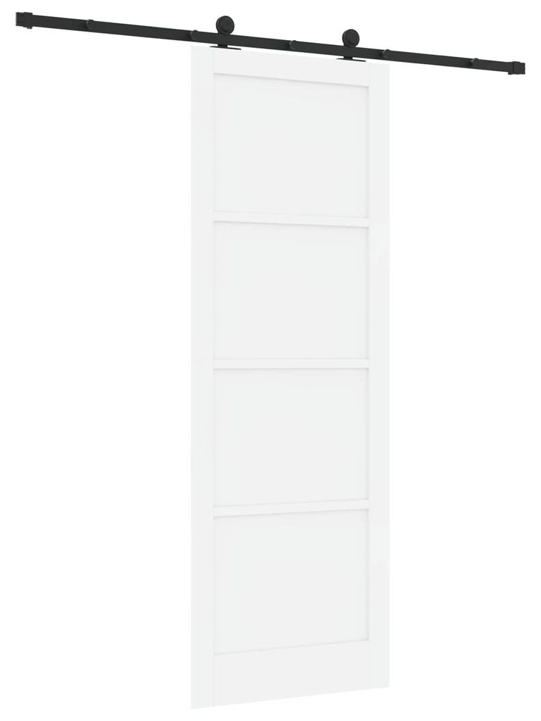 Schiebetür ORKDAL Weiß 83 x 232 cm Massives Kiefernholz
