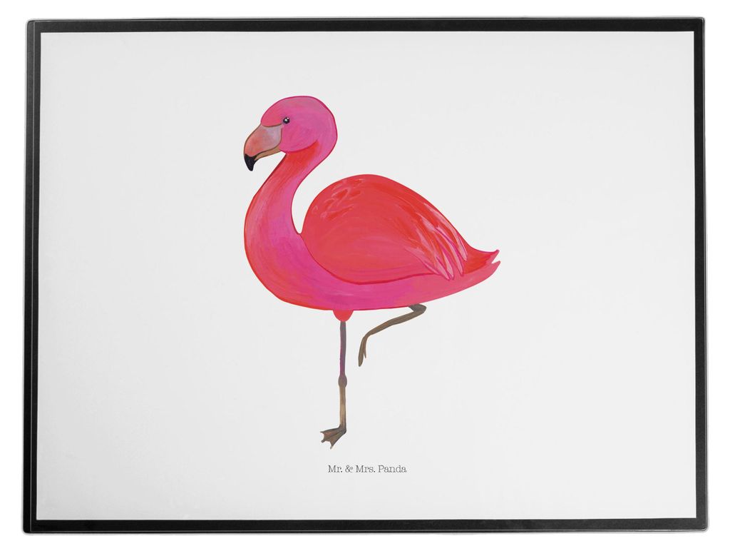 Mr. & Mrs. Panda Tischschoner Flamingo Classic - Weiß - Geschenk, schreibtischauflagen, Schreibunterlage, Prächtig, schreibtischmatte, Stolz, Ich...