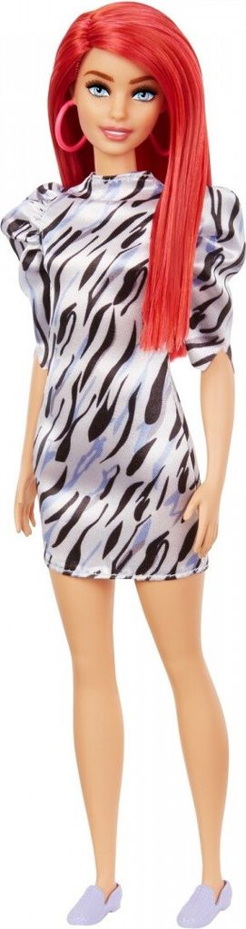 Barbie Fashionistas Puppe (rothaarig) im gemusterten Produktbild 1
