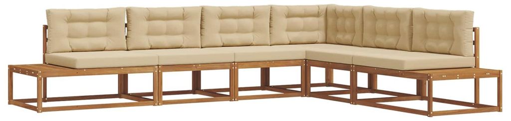 vidaXL Outdoor-Sofagarnitur Natur und Beige