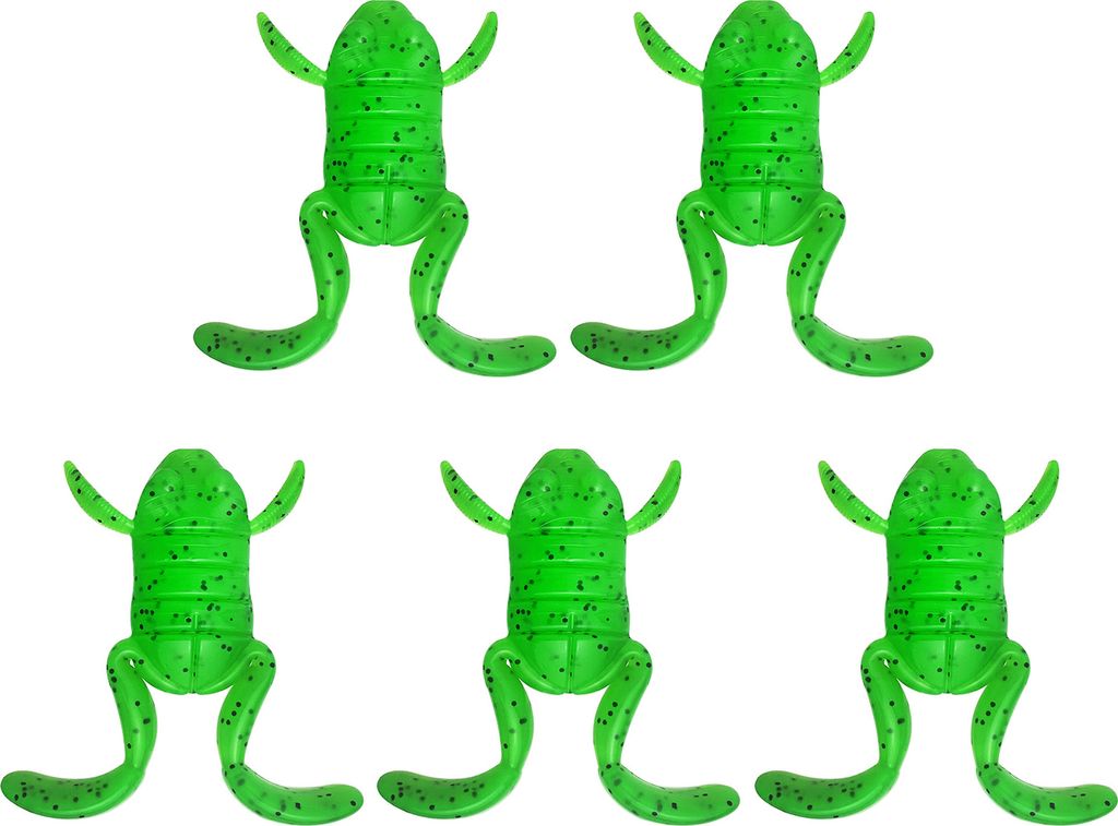 5 Stück 3 cm/5 g 4 cm/10 g weicher Froschköder, realistischer TPE-Topwater-Künstlicher Froschköder, Salzwasser-Süßwasser-Barsch, Schlangenkop...