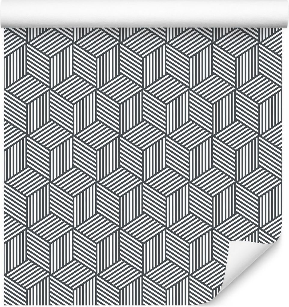 10m VLIES TAPETE Rolle Geometrische FORMEN Quadrate 3D Dekor 6397