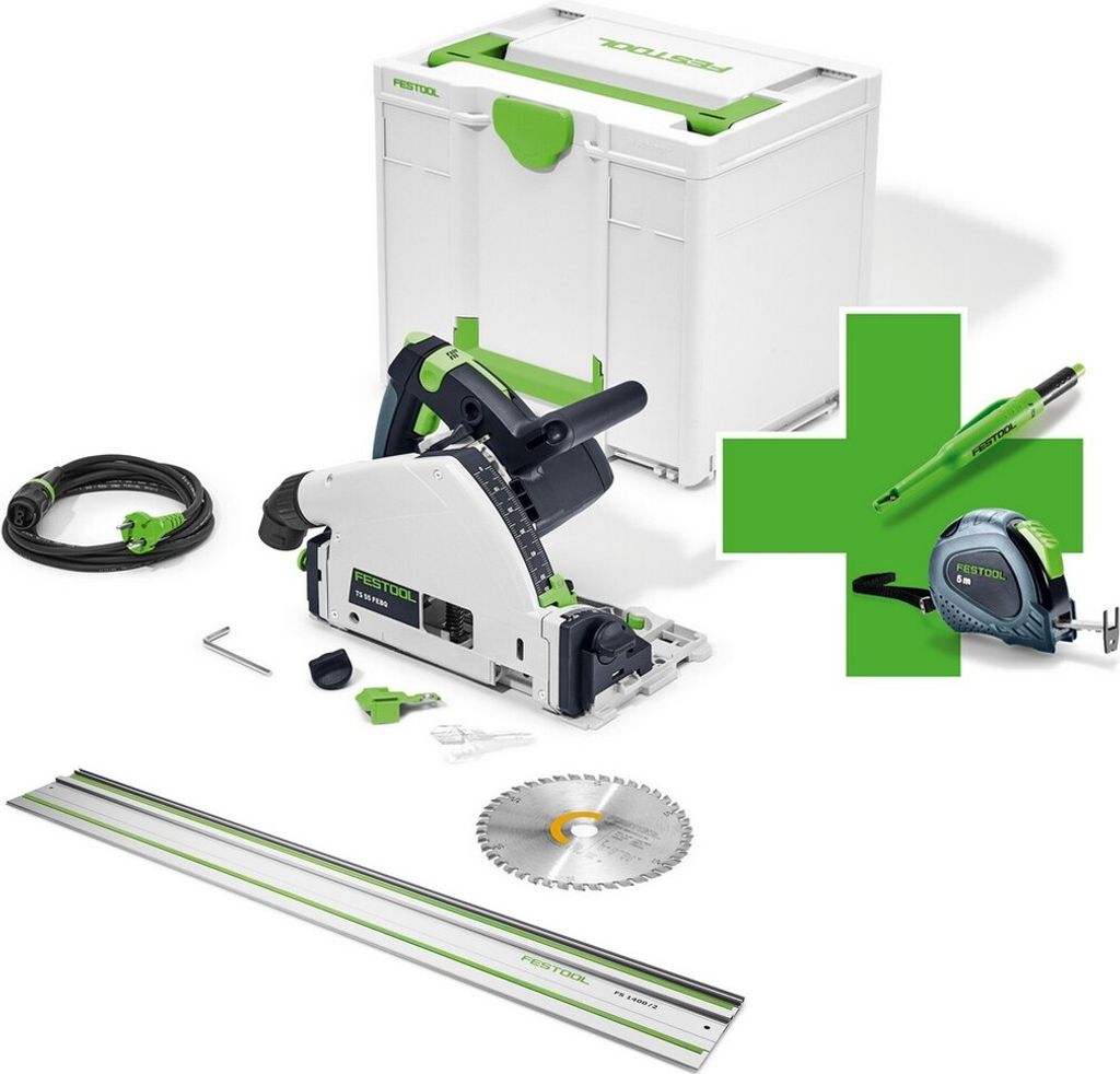 Festool Tauchsäge TS 55 FEBQ-Plus Fan Edition +FS1400 Maßband Pica Stift Limited