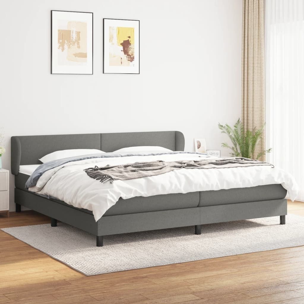Boxspringbett mit Matratze Dunkelgrau 200x200 cm Stoff , Klassische Betten Design 2024