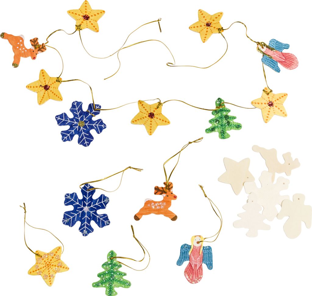 EDUPLAY 370122 Weihnachtsdeko aus Holz 50er Set