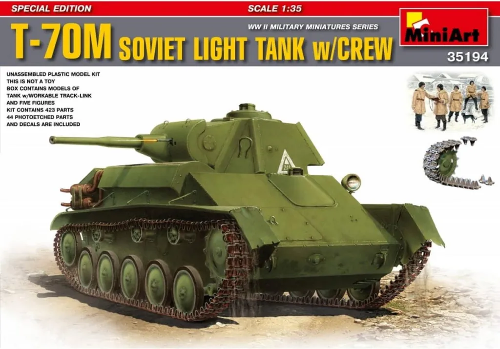 Maquette de Char Léger Soviétique T-70M 1:35 MiniArt 35194 à Monter