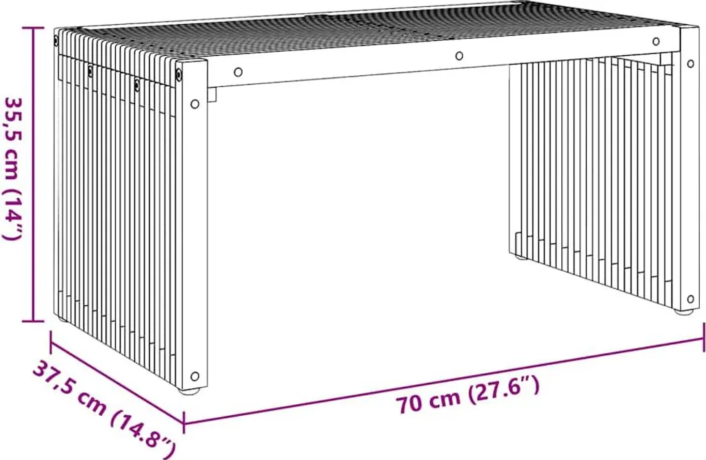 Table basse d'extérieur résistante marron avec plateau de 70cm