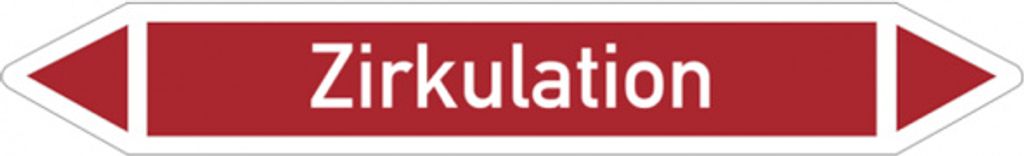 Dreifke Rohrleitungskennzeichnung, Zirkulation, Einzeletikett - DIN 2404 | F...