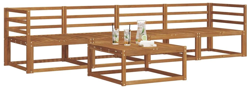 "Rabatt 2026"Outdoor-Sofagarnitur Moderne - HOMMIE - Gartenlounge Set/Outdoor Sofa - 5 pcs Natur Massivholz Akazie - Gartensofas GermanyMöbel59962