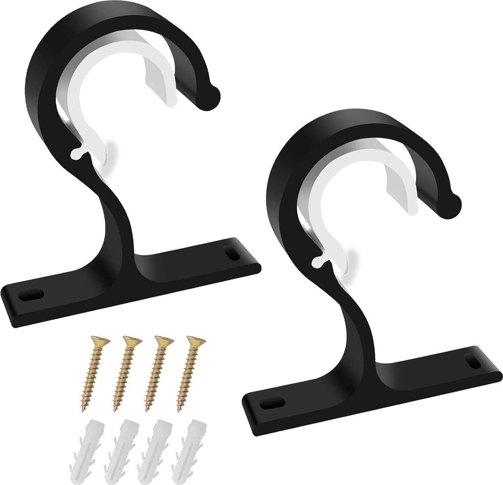 4 Stš¹ck Vorhang Gardinenstange Halterung, Dicker Aluminium Vorhang Stange Halter, Curtain Rod Brackets mit Schrauben, Gardinenstange Halterung f...