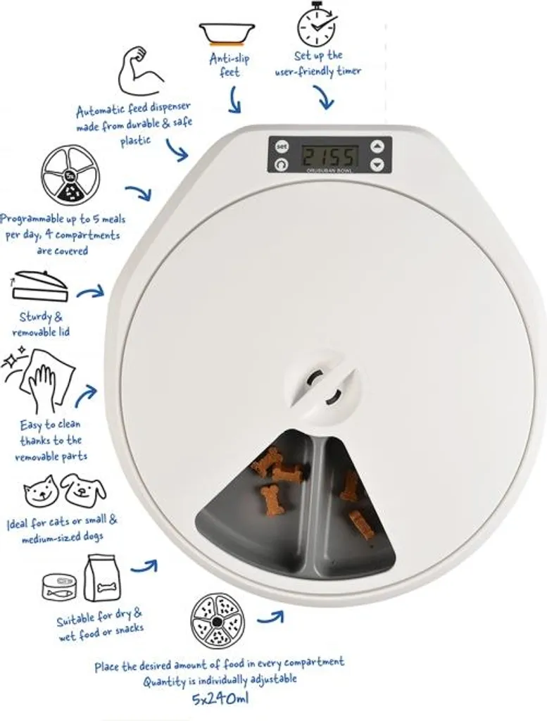 Distributeur automatique 5 repas Duvo+ avec écran de programmation