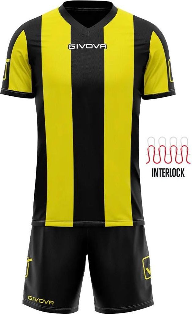Sport-Set Givova Catalano Gelb-Schwarz Schwarz