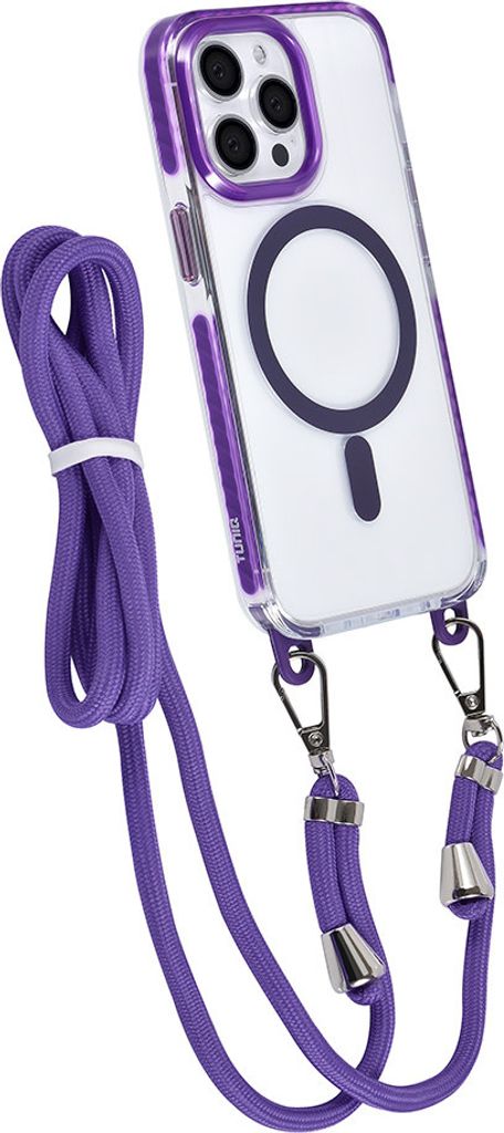 TUNIQ iPhone 13 Pro Back cover case - neck cord - magsafe - Purple