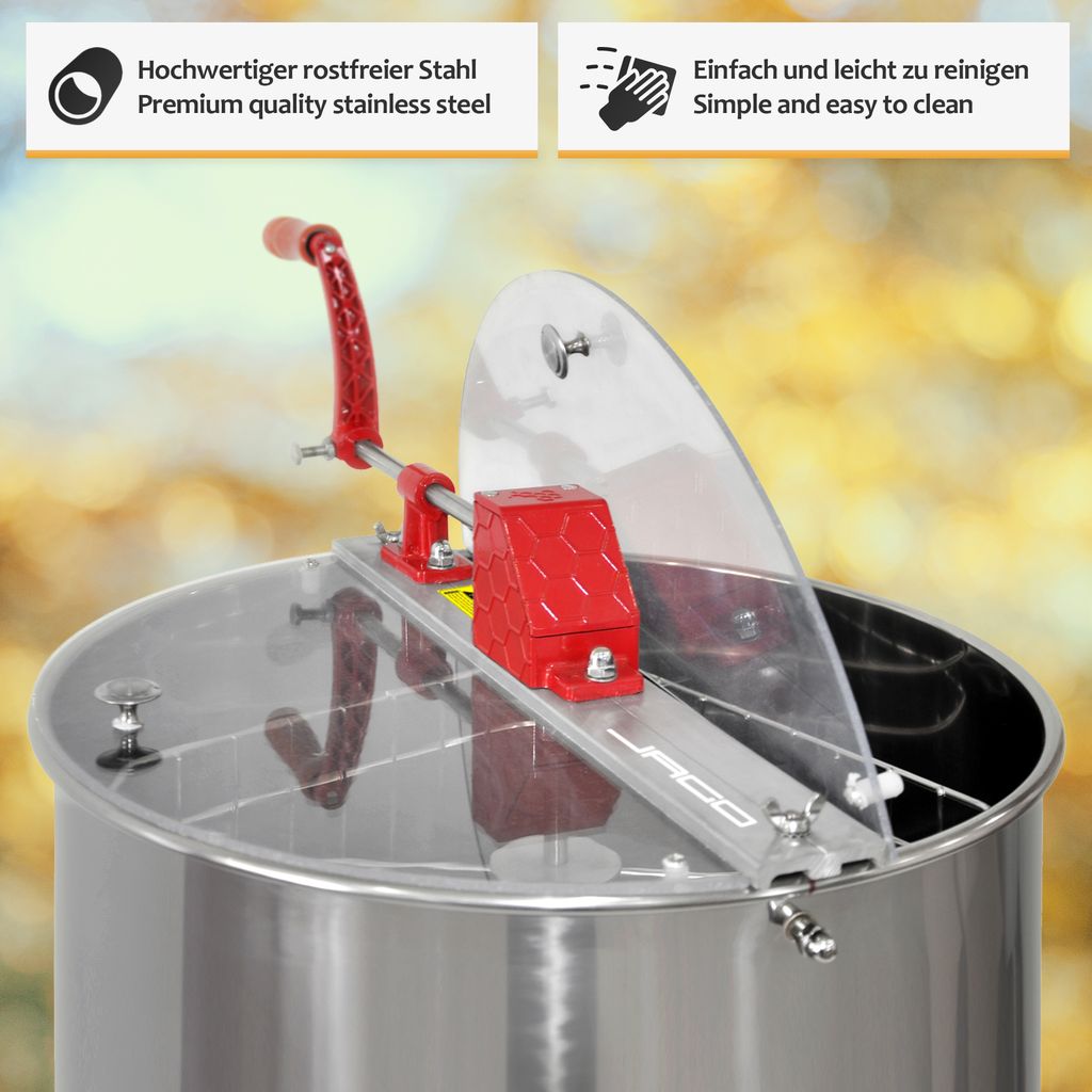 Jago® Honigschleuder - aus Edelstahl, manuell, für 4 Waben Produktbild 7