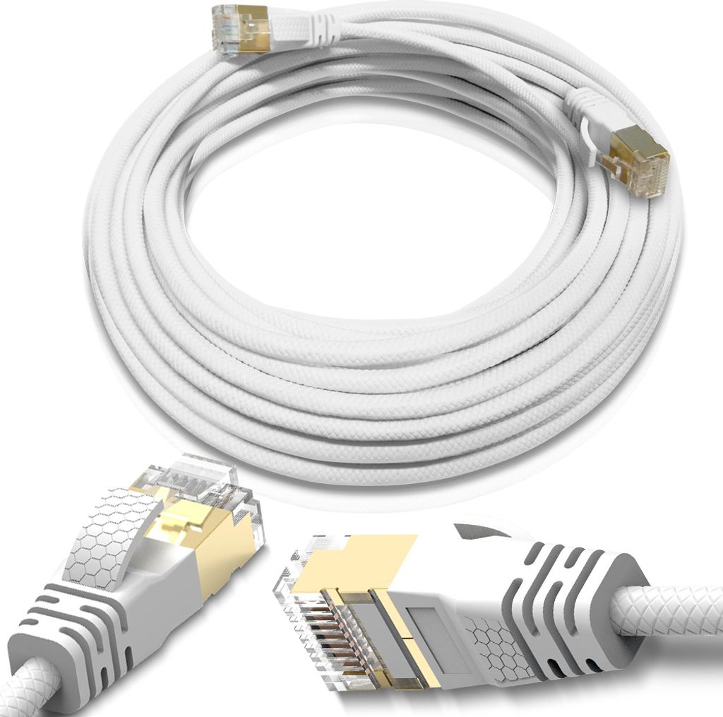 CAT8 Netzwerkkabel 10m Patchkabel Internet Netzwerk Slim Kabel DSL LAN Ethernet