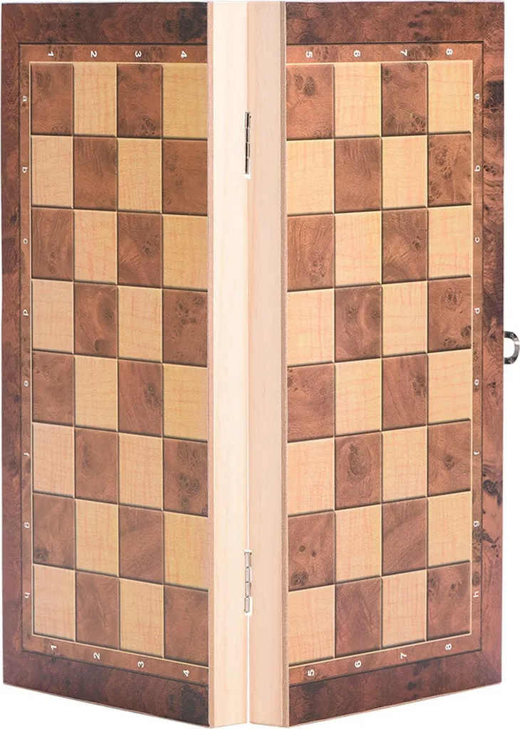 Jeu d'échecs bois 29 cm pliable 3 en 1 : ne perdez plus vos pièces