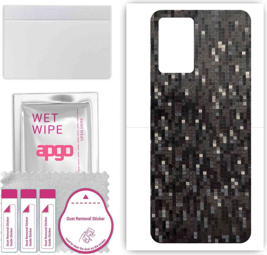 apgo Rückseite Schutzfolie, Skin, kompatibel mit ZTE Blade V30, Hinten Displayschutzfolie aus Vinylfolie, kratzfest, einfache Montage - Carbon Bla...