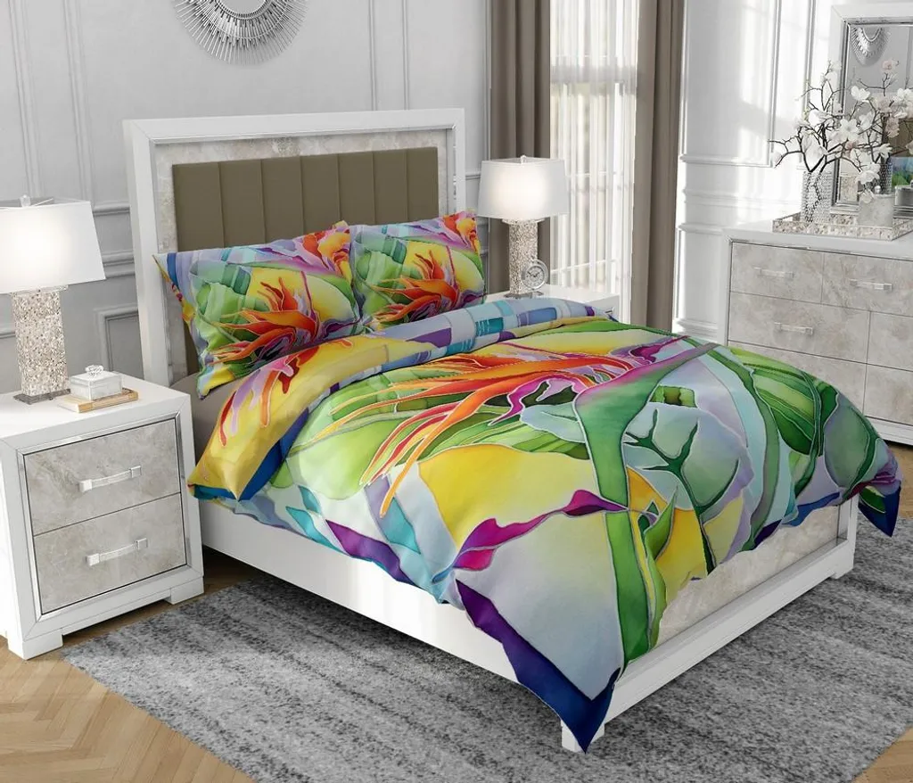 Offerta Set Letto 200x220 SOVIO Cotone 100% - Fiori Multicolore - 1