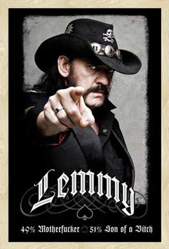 Lemmy Poster 49% Mofo con Cornice Quercia Shinsuke Maxi 61x91.5
