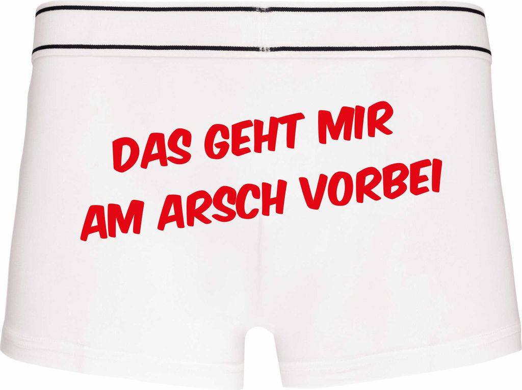 Boxershorts - Mann - Boxer-0014-man-white-h-L - weiß - L - hinten - Das geht mir am Arsch vorbei - lustiges Motiv - Spruch - Unterwäsche - Unterh...