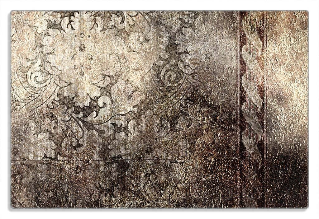 Wallario Frühstücksbrettchen aus Glas 20 x 30 cm mit rutschfesten Füßen, Motiv Schnörkelmuster in dunkelbraun