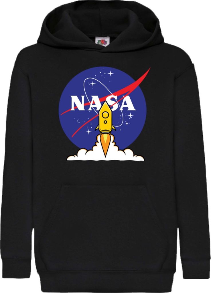 Kinder Kapuzenpullover Nasa Space Theme Nasa 013, 12-13 Jahr - 152 / Schwarz