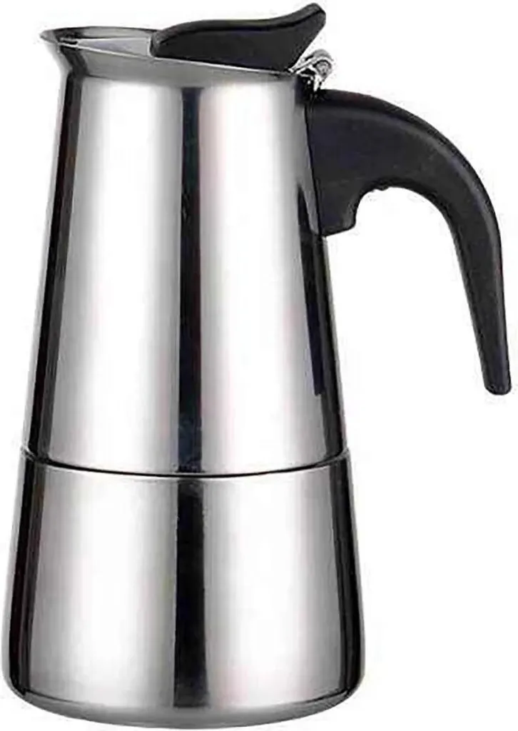Caffettiera Moka Espresso 200ml Acciaio Inox - Ideale per Casa e Ufficio