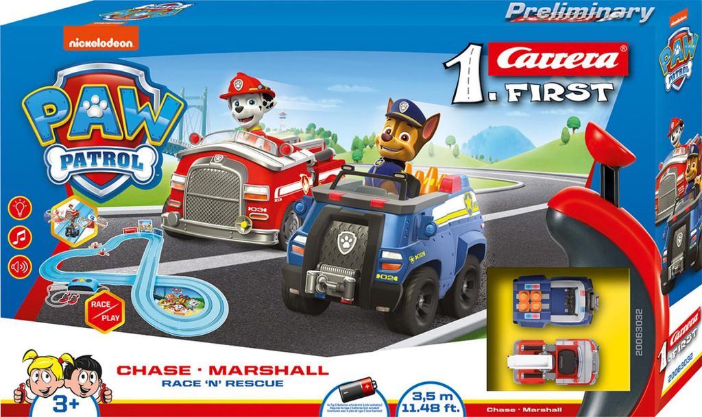 CARRERA FIRST - PAW Patrol - Race 'N' Rescue Autorennbahn Produktbild 