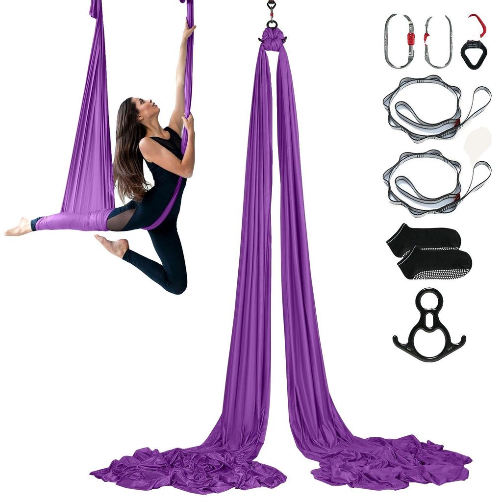 VEVOR Set di amache per yoga aereo 8 x 2,8 m, altalena per Immagine del prodotto 