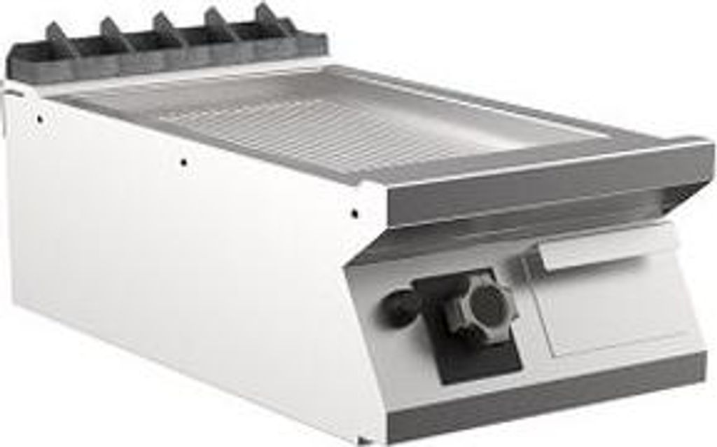 Mareno M1-900 Gasgrillplatte mit gerippter mattverchromter Platte, 40cm