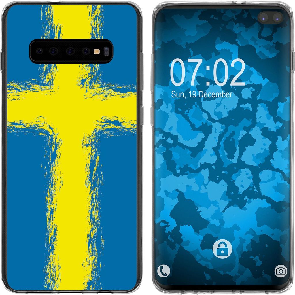 PhoneNatic Case kompatibel mit Samsung Galaxy S10 Plus Silikon-Hülle WM Schweden M12
