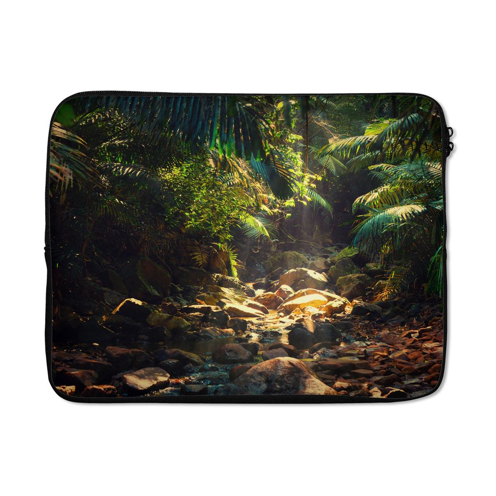 MuchoWow Laptop Hülle 17 Zoll Laptoptasche Dschungel - Sonne - Indien - Jungen - Mädchen - Kinder - Zipper - Schutzabdeckung