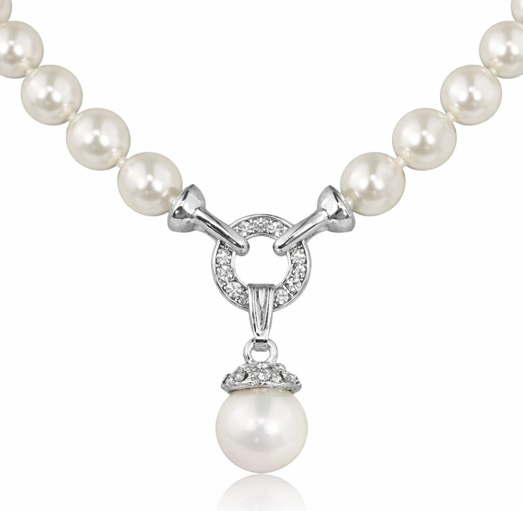 LUISIA Perlen Collier mit großem Anhänger und Premium Produktbild 