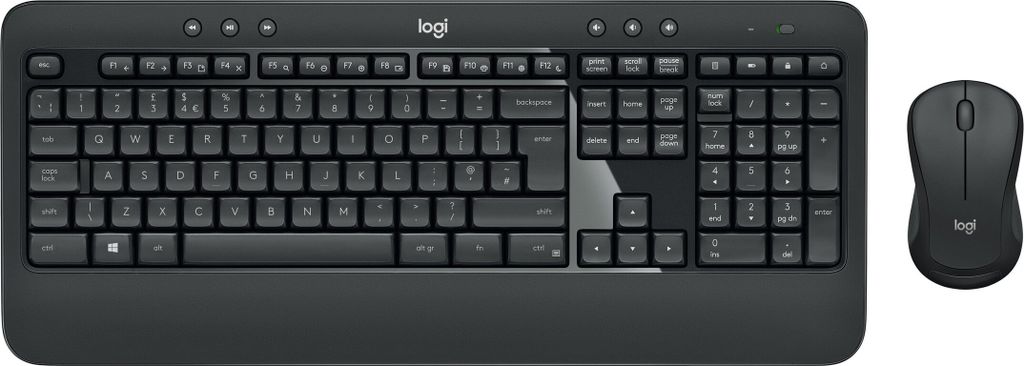 Logitech MK540 Advanced - Kabellos - RF Wireless - Membran-Schlüsselschalter - QWERTY - Schwarz - Weiß - Maus enthalten