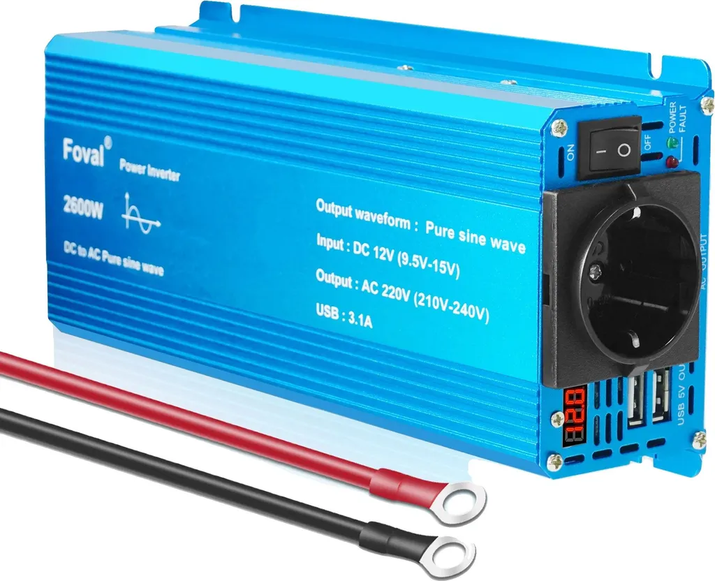 Convertisseur de Tension Pur Sinus 2600W - Transformateur Haute Efficacité