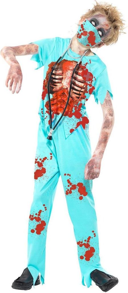 Zombie Arzt Halloween Kostüm Kinder Junge Mädchen Kindergröße: 134-140