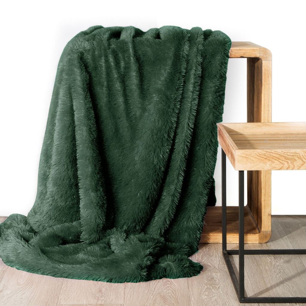 Eurofirany Kuscheldecke 150 cm x 200 cm dunkelgrün weich Produktbild 