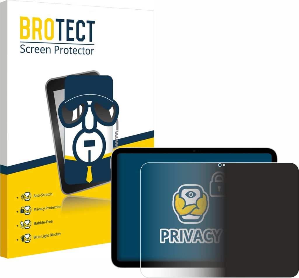 BROTECT Sichtschutzfolie für Apple iPad A16 11" 2025 (11. Gen.) Anti-Spy Privacy Sichtschutz Blickschutz Folie Blaulicht-Schutz