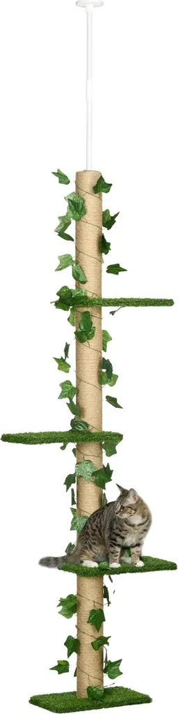 Albero per Gatti Soffitto 242cm Verde | La Giungla Verticale 4 Livelli