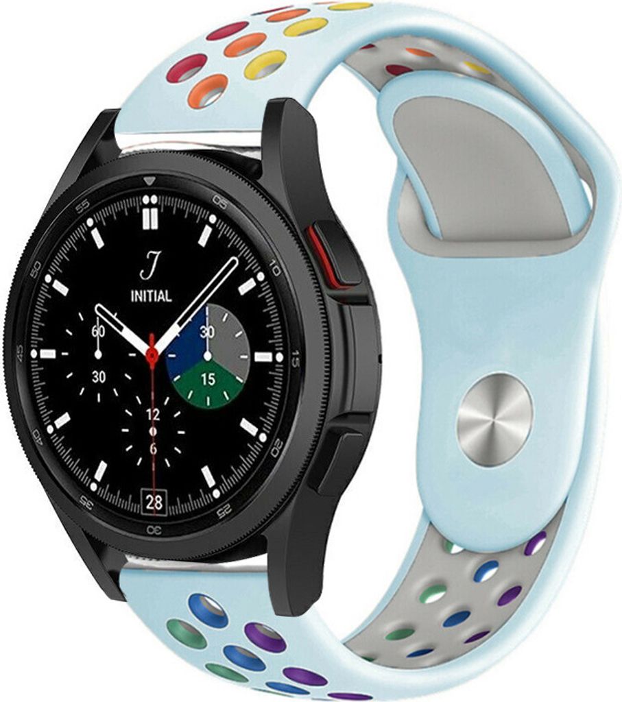 Strap-it Samsung Galaxy Watch 4 Classic 46mm Sportarmband (Hellblau/Bunt)